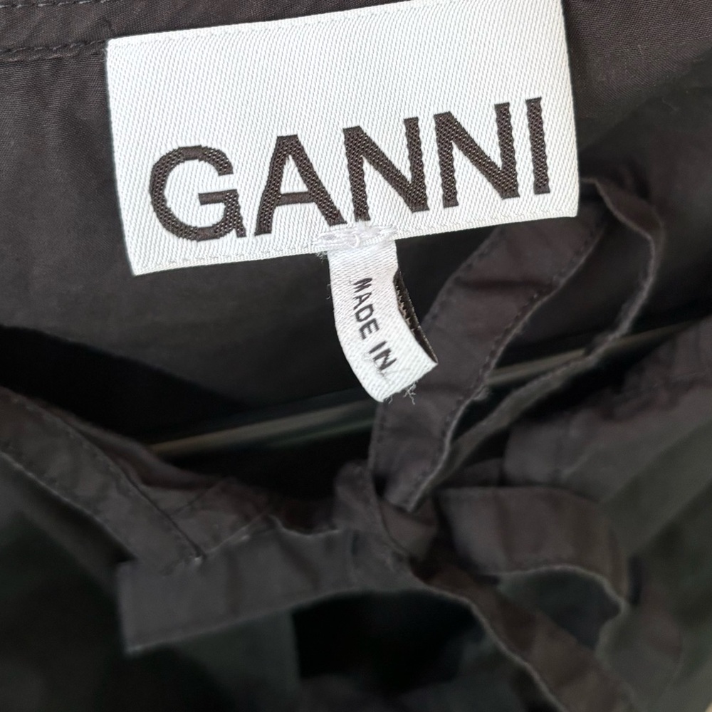 Ganni | Cotton Poplin Tie String Dress - Picture 4 of 4